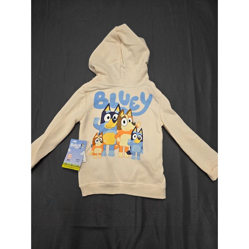 Bluey Kids 2-Piece Fleece Hoodie and Jogger Set Cream Tan Size 5T NWT - Picture 2 of 5